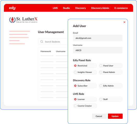 User management on Edly LMS